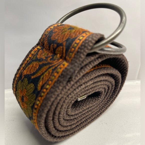 canvas & embroidered adjustable ring belt guitar strap style boho vibe - Picture 8 of 8